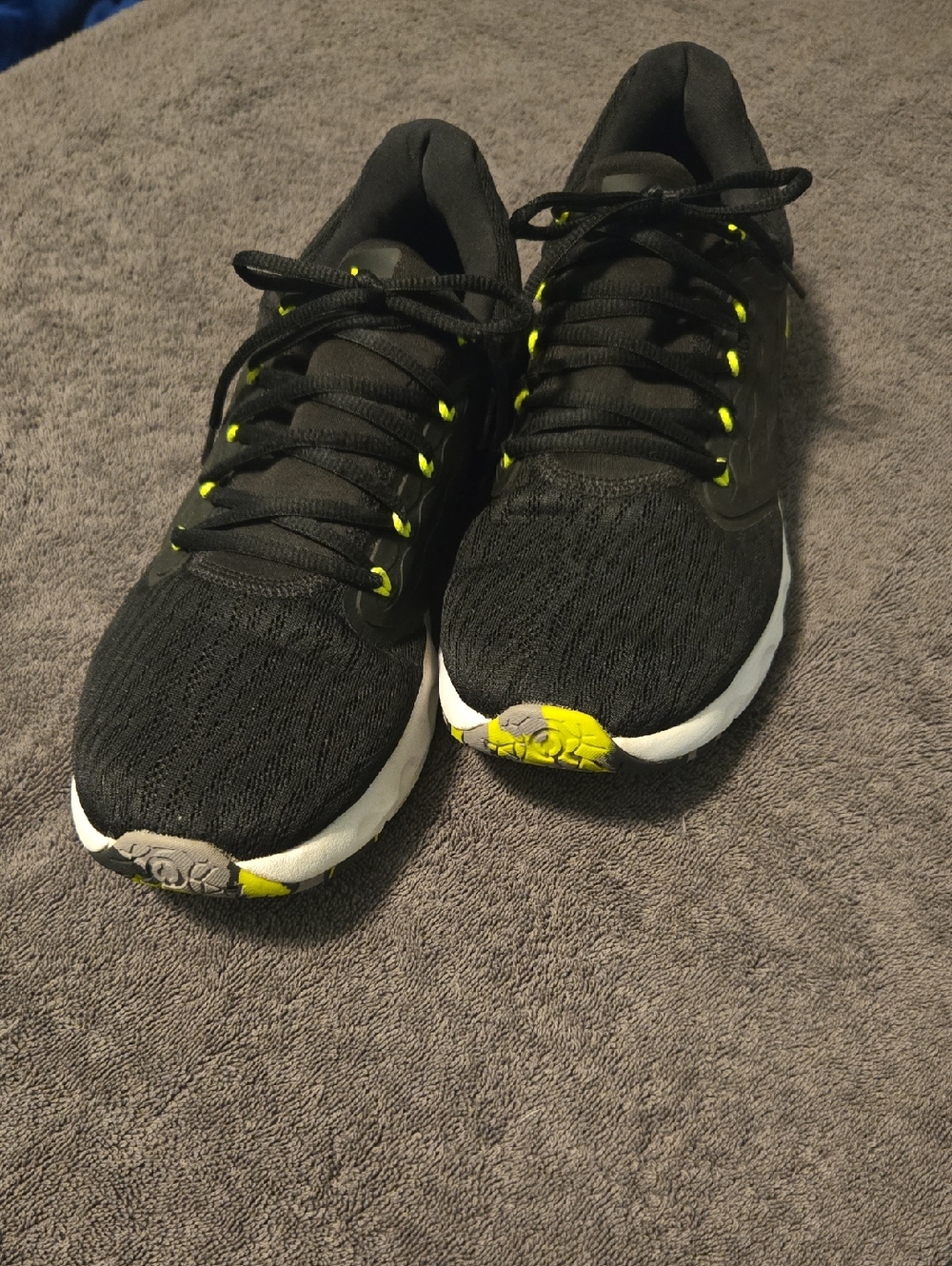 Under Armour Black Athletic Shoes with Green Accents